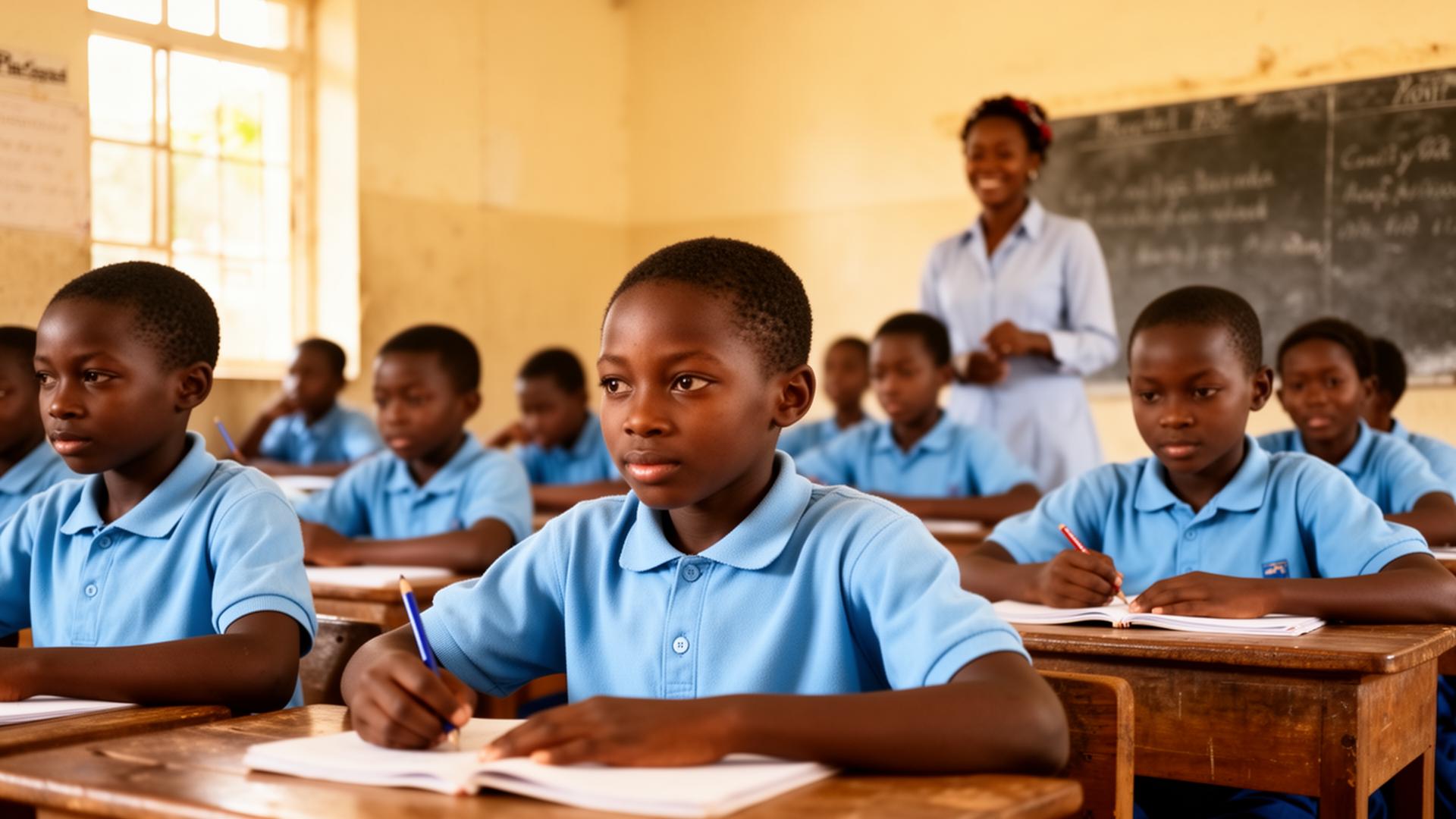 Students learning in a classroom